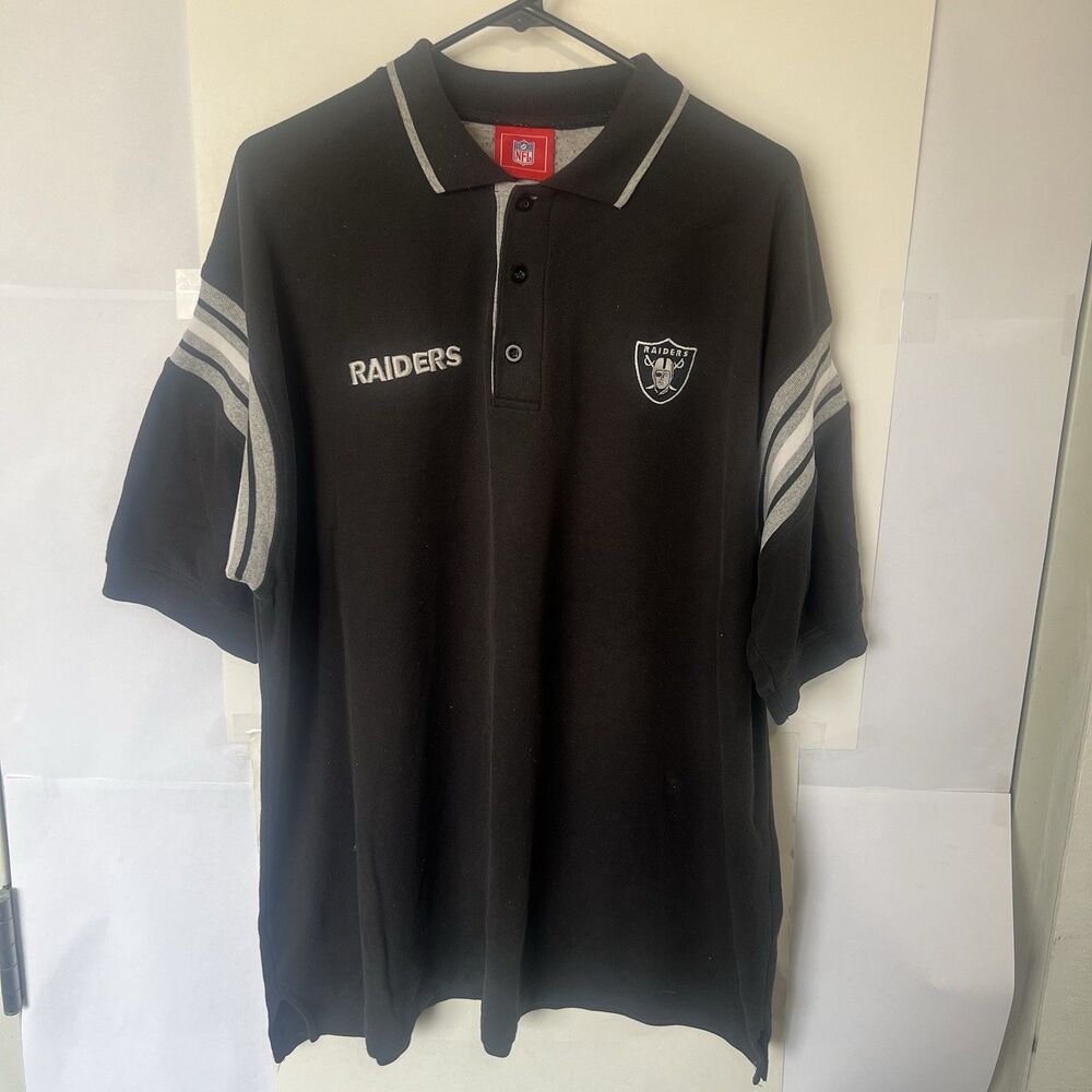NFL Oakland LA Raiders Polo Shirt Mens Sz 2XL Official Logo Las Vegas Embroidery